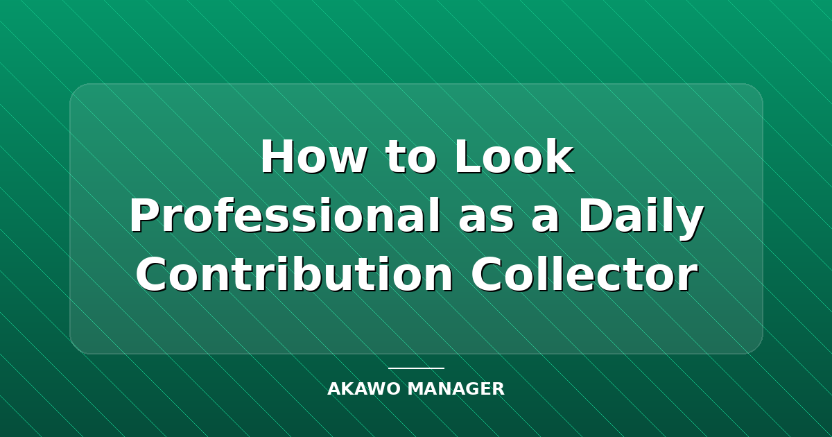 How to Look Professional as a Daily Contribution Collector